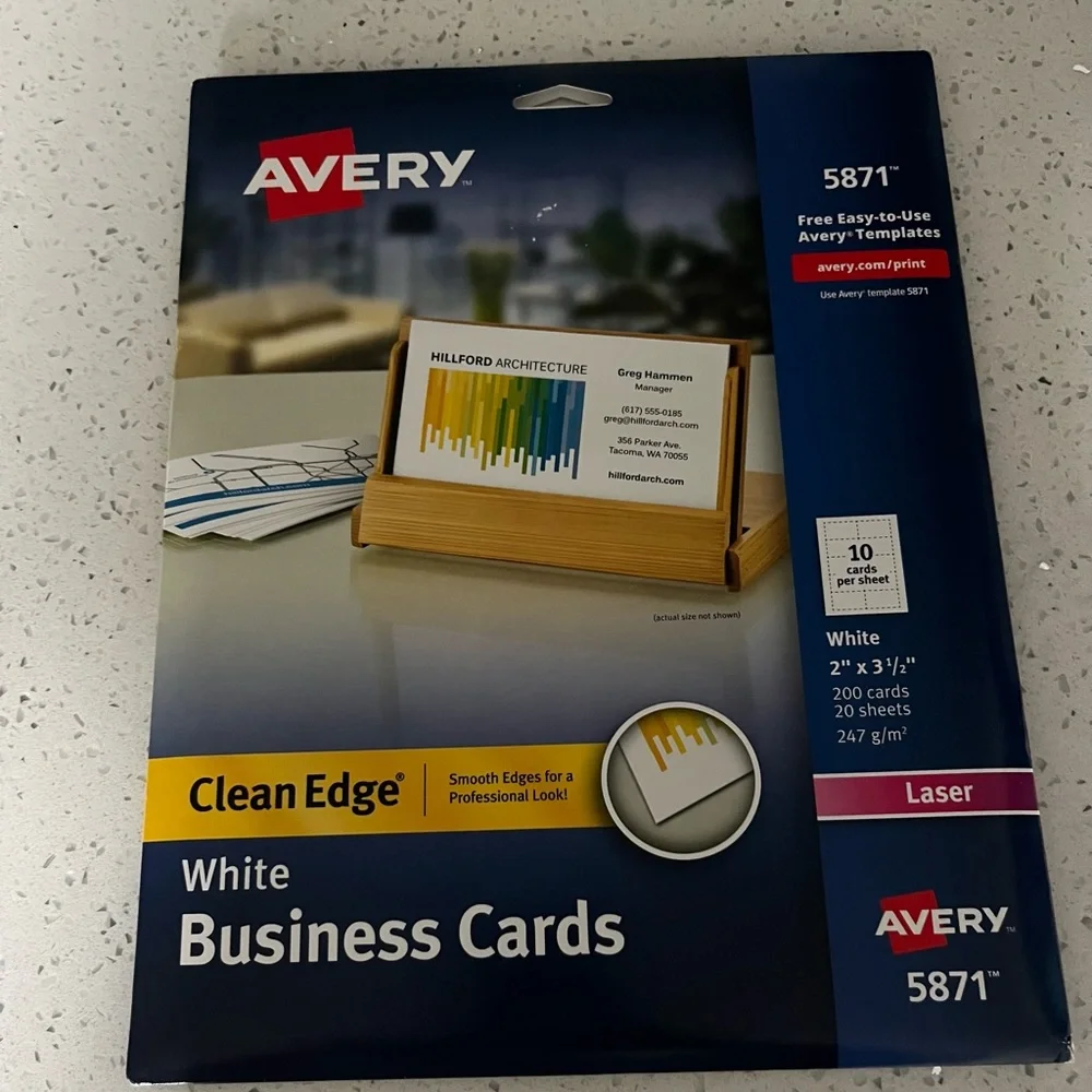 Avery Matte White Business Cards